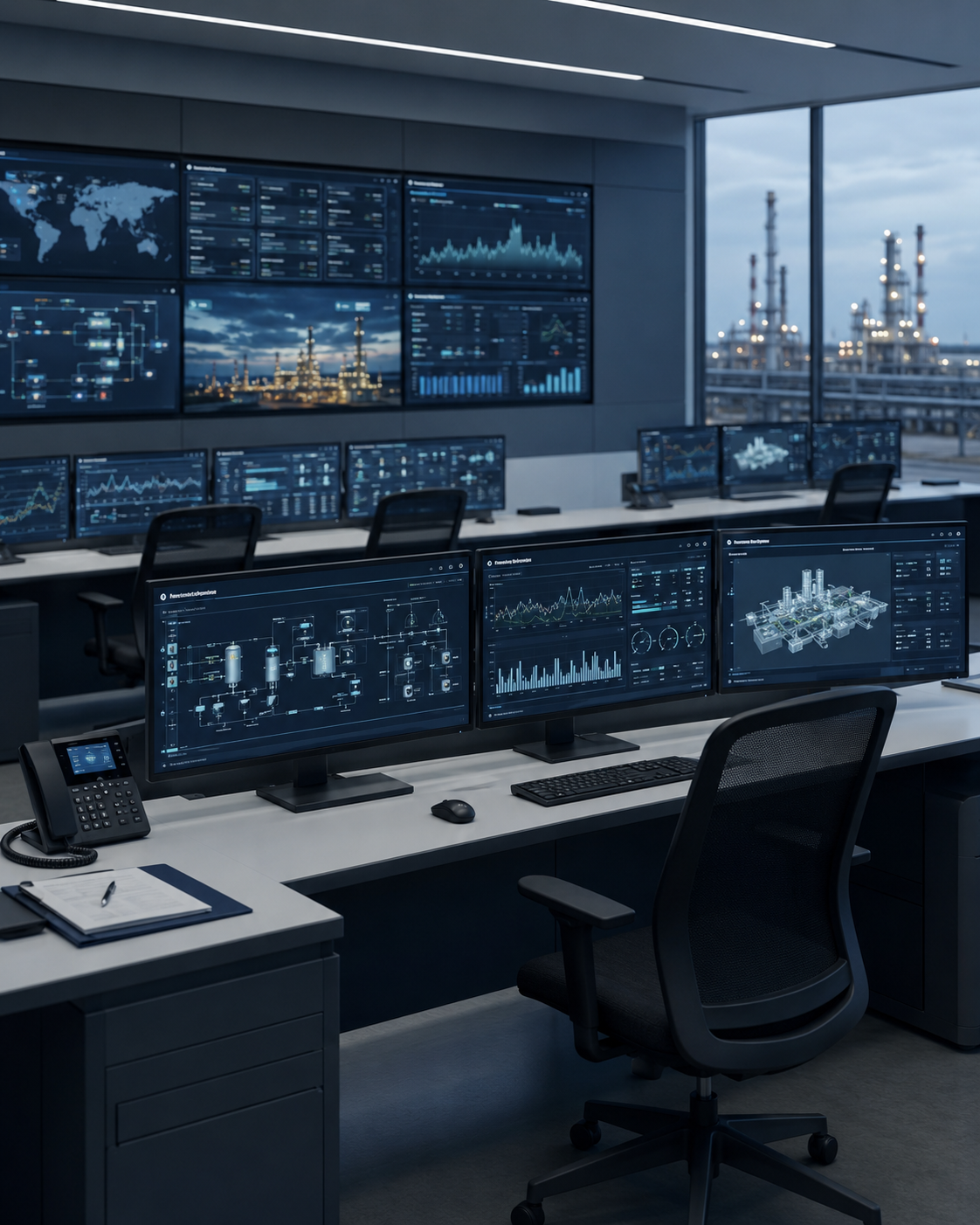 Engineering control room for energy infrastructure
